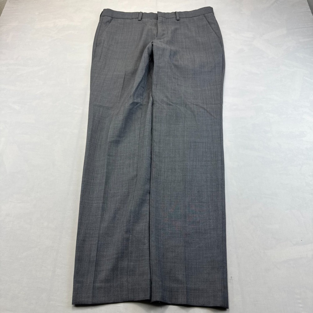 Express Innovator Dress Pants Mens 31x32 Gray Wool Blend Formal Office Career